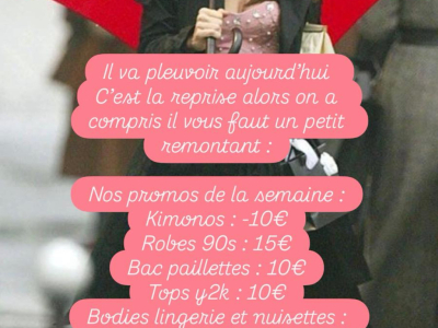 La pluie tombe ? Les prix aussi chez Urban Vintage Paris 